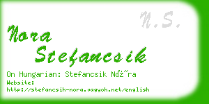 nora stefancsik business card
